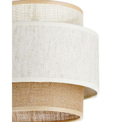 BOHO pendellampa på kabel 2xE27/60W/230V vit/jute