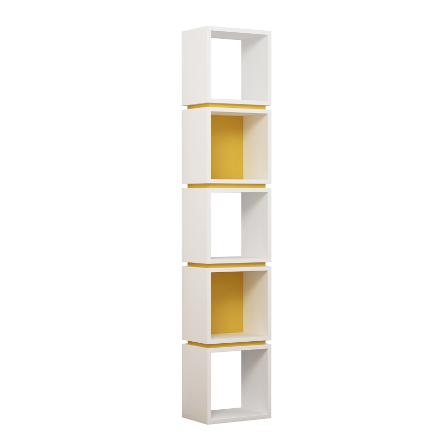 Bohylla MULTI 167x32 cm vit/gul
