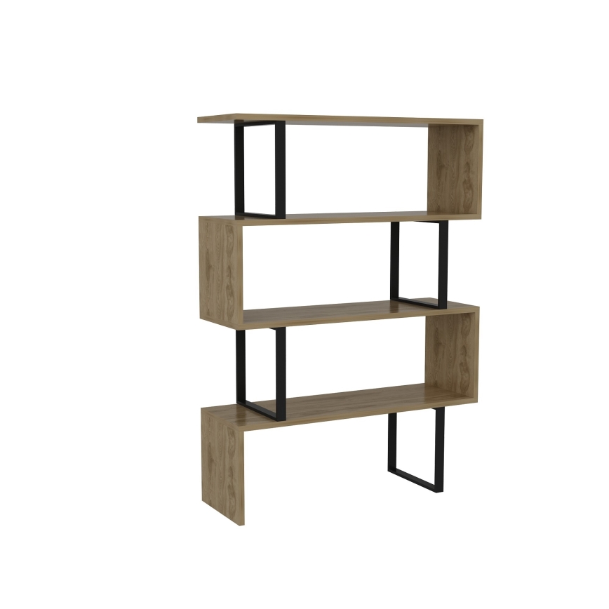Bokhylla ADRIANA 124x91,5 cm beige/svart