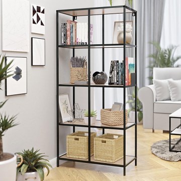 Bokhylla CARLO 170x78 cm svart/brun
