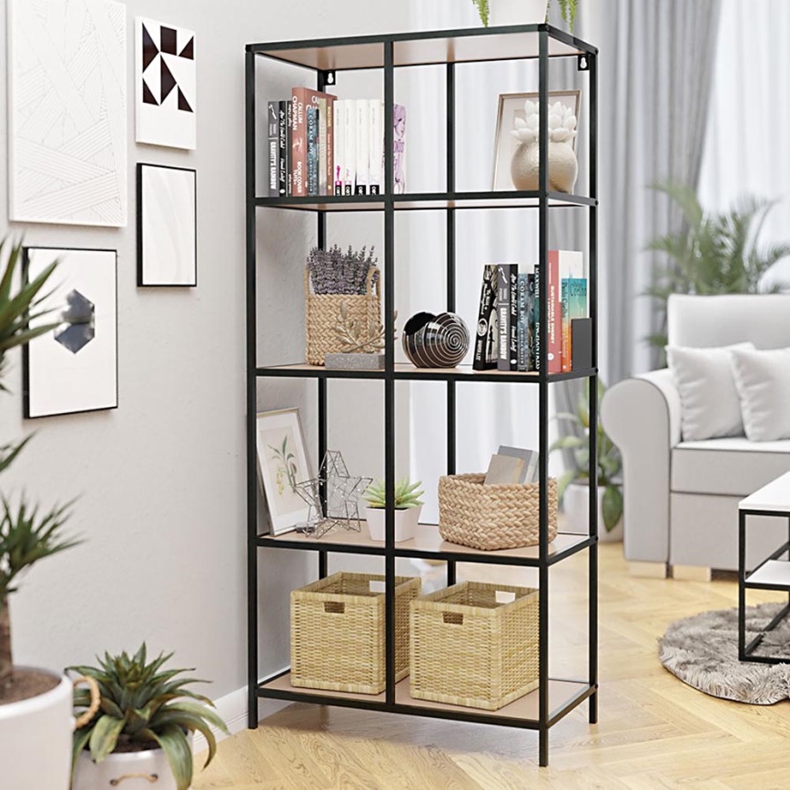 Bokhylla CARLO 170x78 cm svart/brun