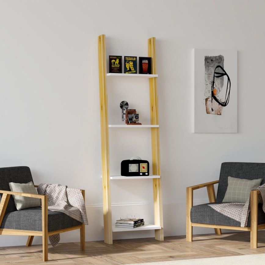 Bokhylla FAYKO 170x49 cm beige/vit
