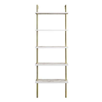 Bokhylla PAULA 174x60 cm vit/guld