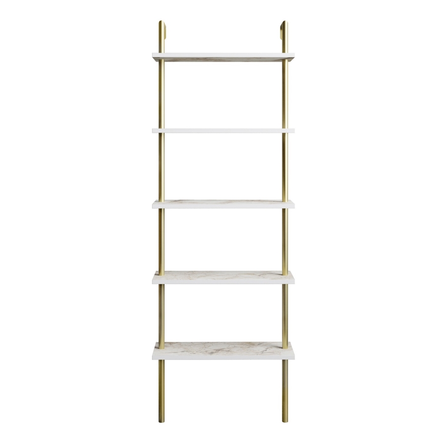 Bokhylla PAULA 174x60 cm vit/guld