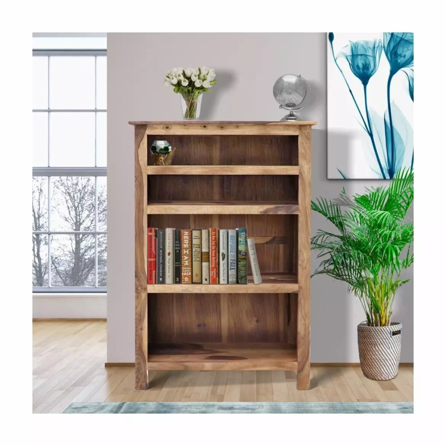 Bokhylla RAMI 135x90 cm massivt trä/rosenträ
