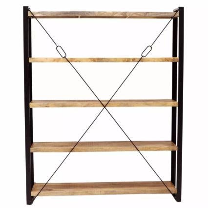 Bokhylla RETRO 200x160 cm massivt trä/mangoträd