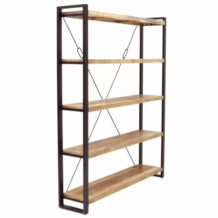 Bokhylla RETRO 200x160 cm massivt trä/mangoträd
