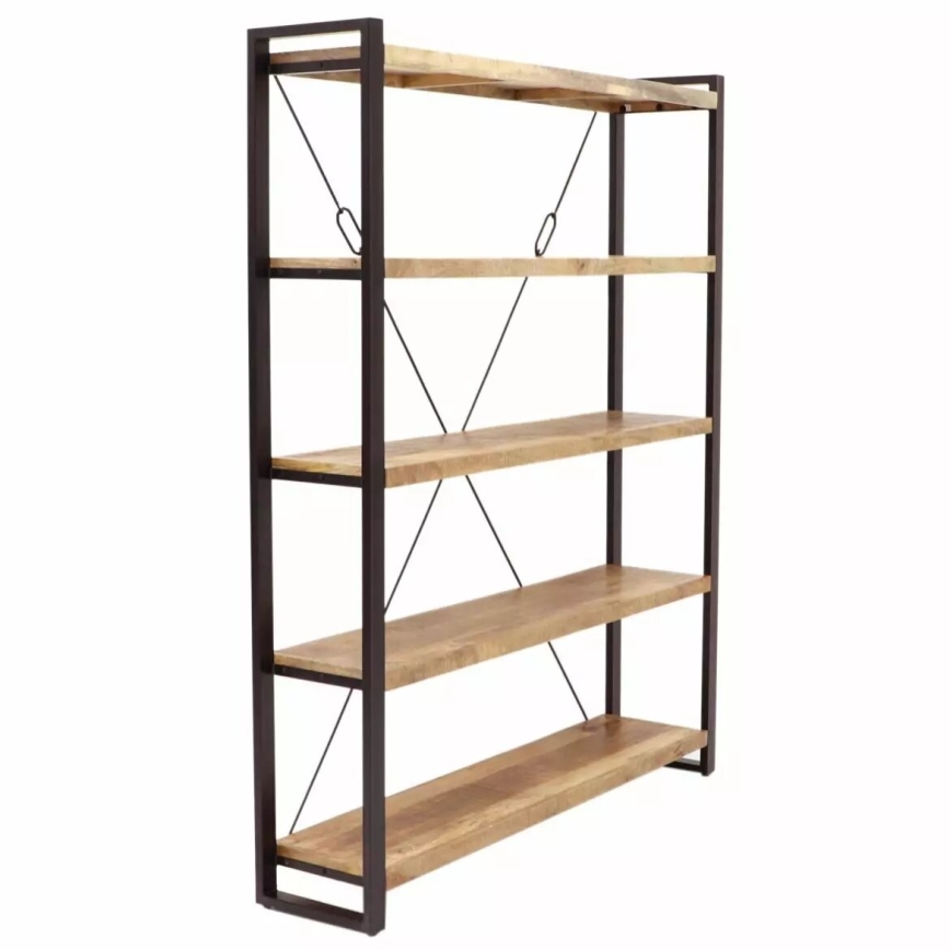 Bokhylla RETRO 200x160 cm massivt trä/mangoträd