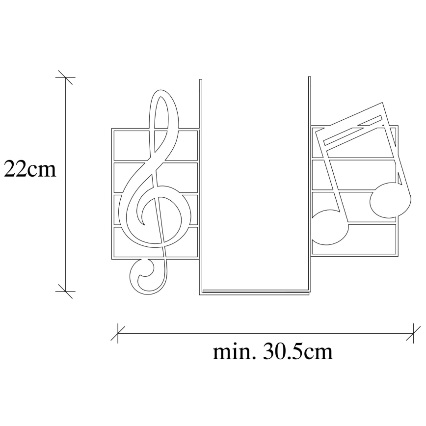 Bookstop 22x35,5 cm svart