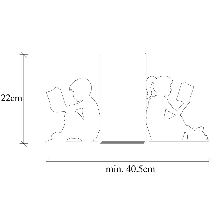 Bookstop 22x40,5 cm svart