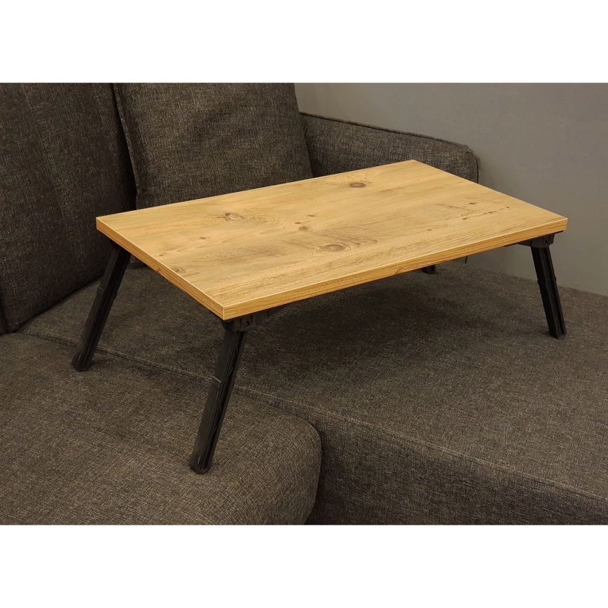 Bord för säng GUSTO 24,5x60 cm beige/svart