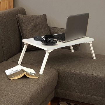 Bord för säng GUSTO 24x60 cm vit