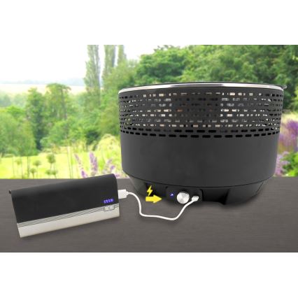 Bord kolgrill 4xAA/USB svart