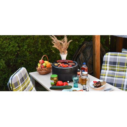 Bord kolgrill 4xAA/USB svart