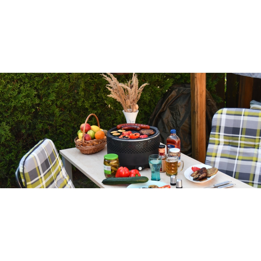 Bord kolgrill 4xAA/USB svart