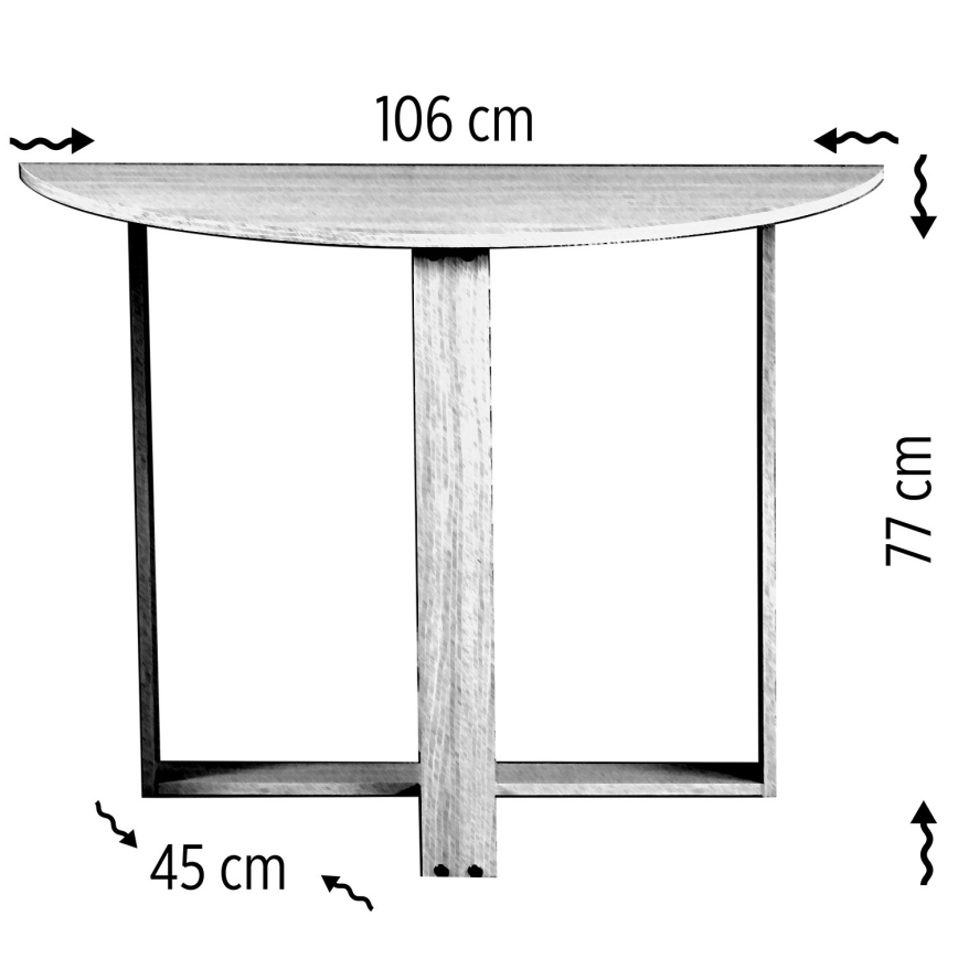 Bord MIDDLE 77x106 cm vit