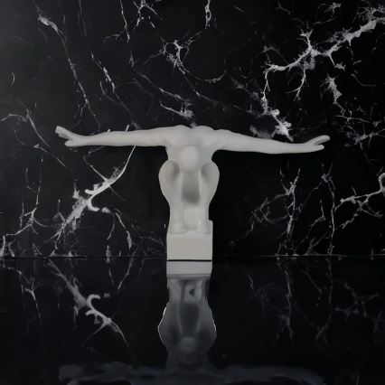 Bordsdekoration 19,5x16x38,5 cm harts/vit