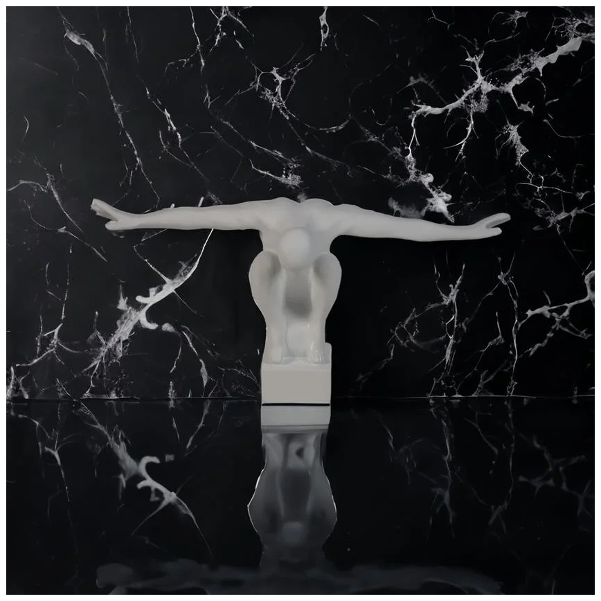 Bordsdekoration 19,5x16x38,5 cm harts/vit