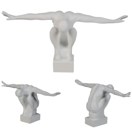 Bordsdekoration 19,5x16x38,5 cm harts/vit