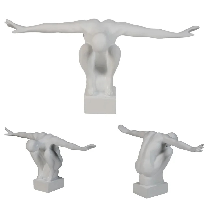 Bordsdekoration 19,5x16x38,5 cm harts/vit