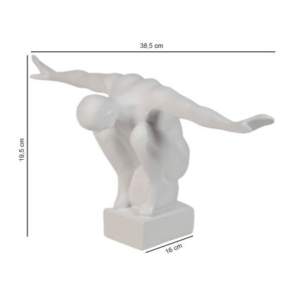 Bordsdekoration 19,5x16x38,5 cm harts/vit