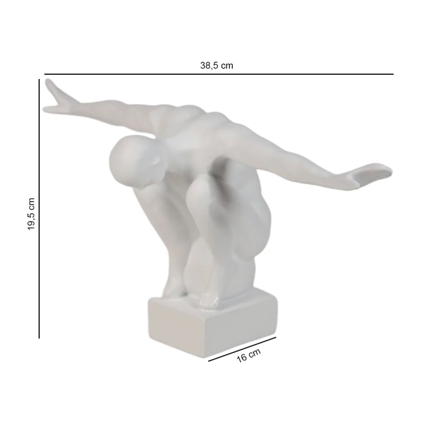 Bordsdekoration 19,5x16x38,5 cm harts/vit