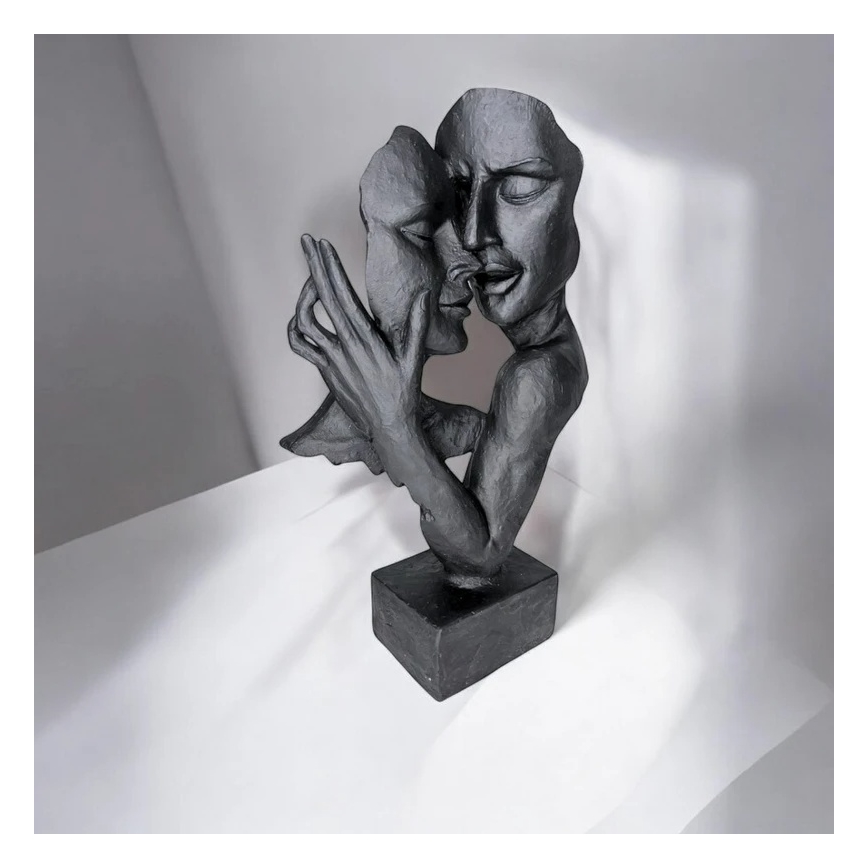 Bordsdekoration i harts, 29x9x17 cm, svart