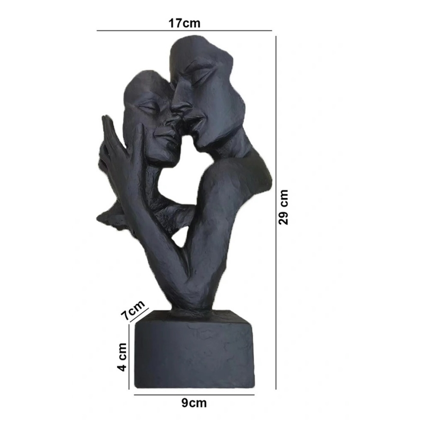 Bordsdekoration i harts, 29x9x17 cm, svart