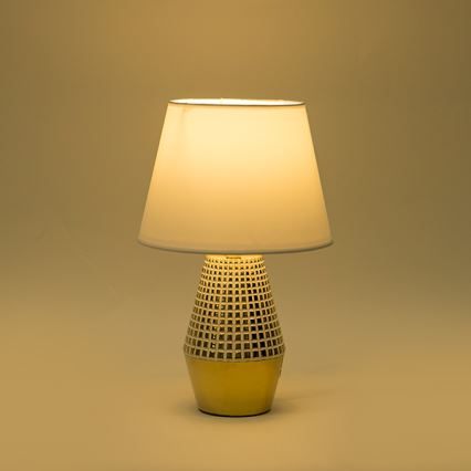 Bordslampa 1xE14/40W/230V vit/guld