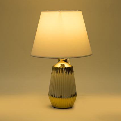 Bordslampa 1xE14/40W/230V vit/guld