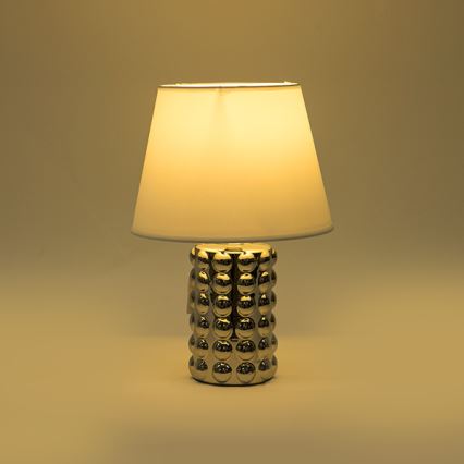 Bordslampa 1xE14/40W/230V vit/skinande krom