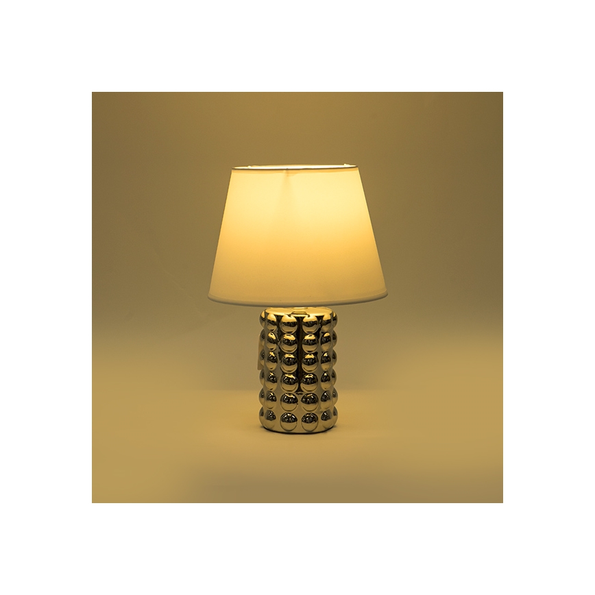 Bordslampa 1xE14/40W/230V vit/skinande krom