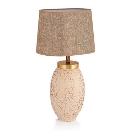 Bordslampa 1xE27/40W/230V beige/guld