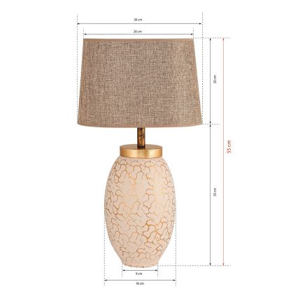 Bordslampa 1xE27/40W/230V beige/guld