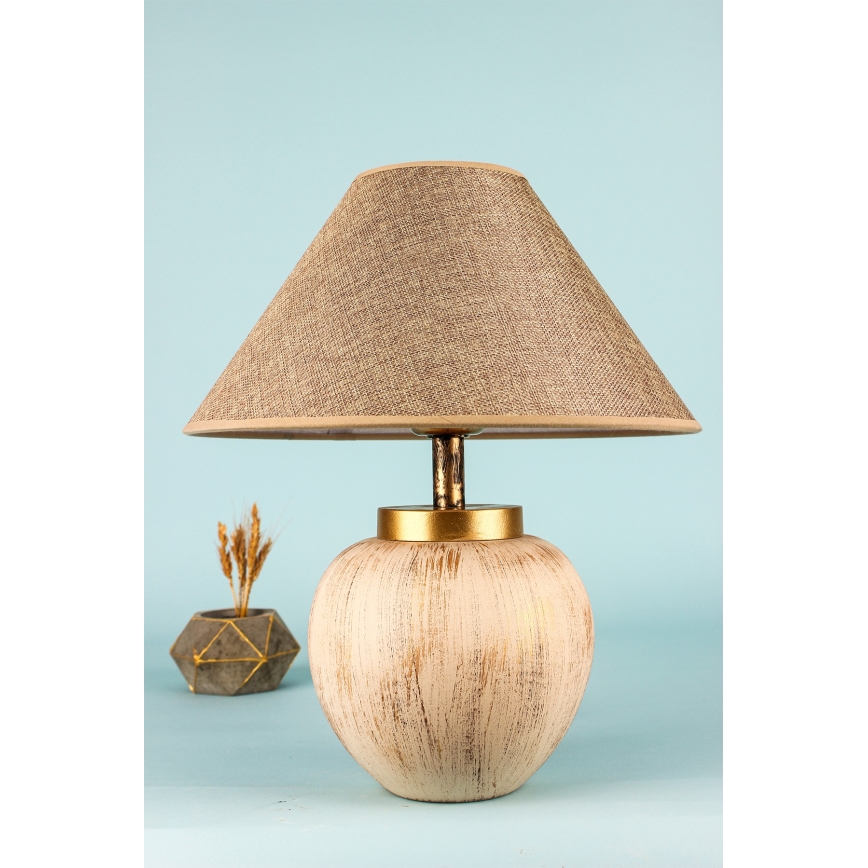 Bordslampa 1xE27/40W/230V beige