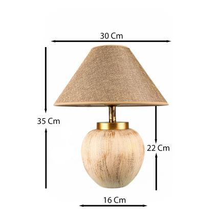 Bordslampa 1xE27/40W/230V beige