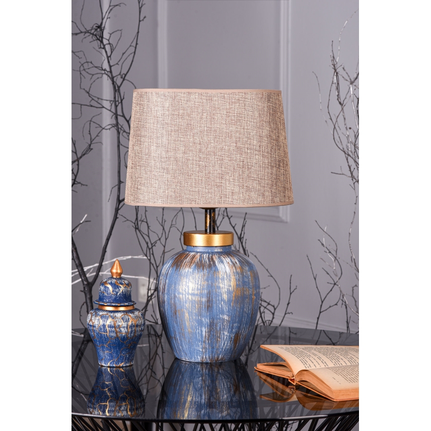 Bordslampa 1xE27/40W/230V blå/beige