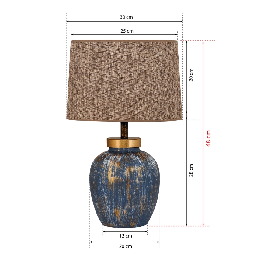 Bordslampa 1xE27/40W/230V blå/beige