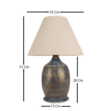 Bordslampa 1xE27/40W/230V blå/guld