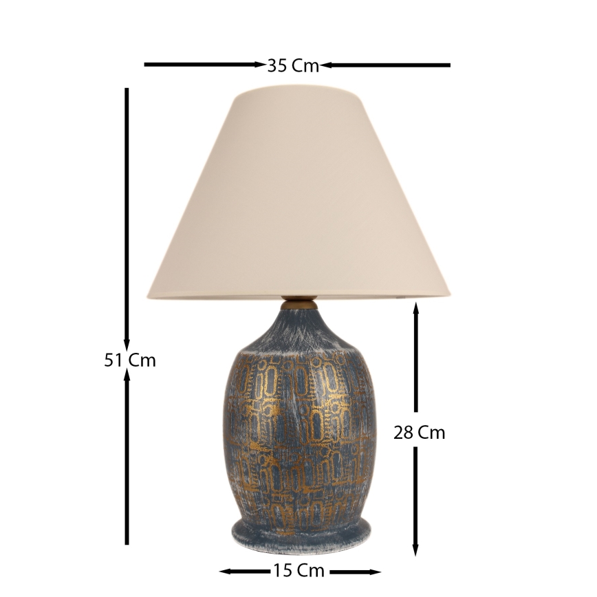 Bordslampa 1xE27/40W/230V blå/guld