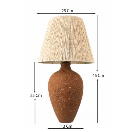 Bordslampa 1xE27/40W/230V brun/grädde