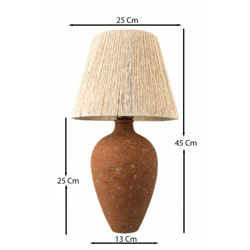 Bordslampa 1xE27/40W/230V brun/grädde
