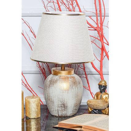 Bordslampa 1xE27/40W/230V guld/beige