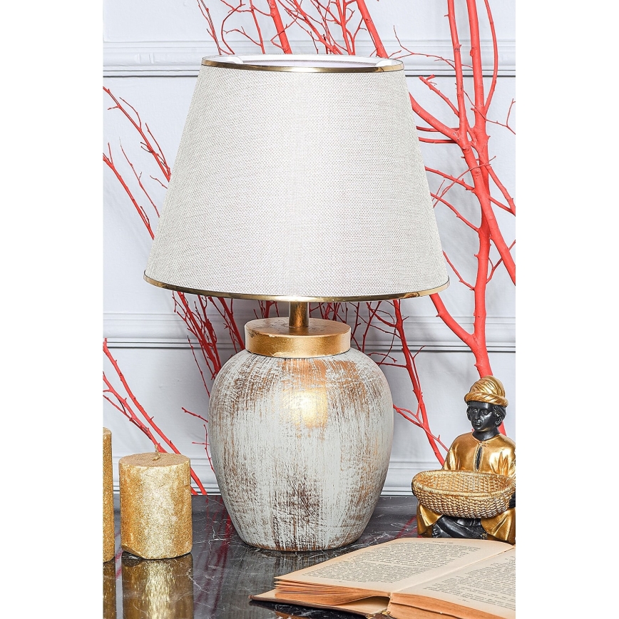 Bordslampa 1xE27/40W/230V guld/beige