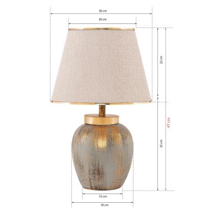 Bordslampa 1xE27/40W/230V guld/beige