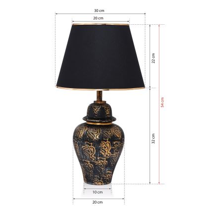 Bordslampa 1xE27/40W/230V svart