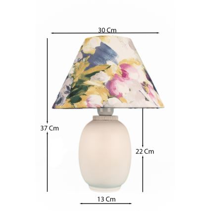 Bordslampa 1xE27/40W/230V vit/färgrik