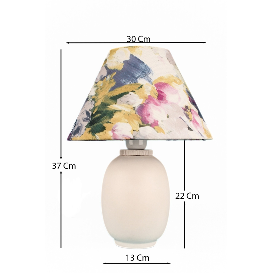 Bordslampa 1xE27/40W/230V vit/färgrik