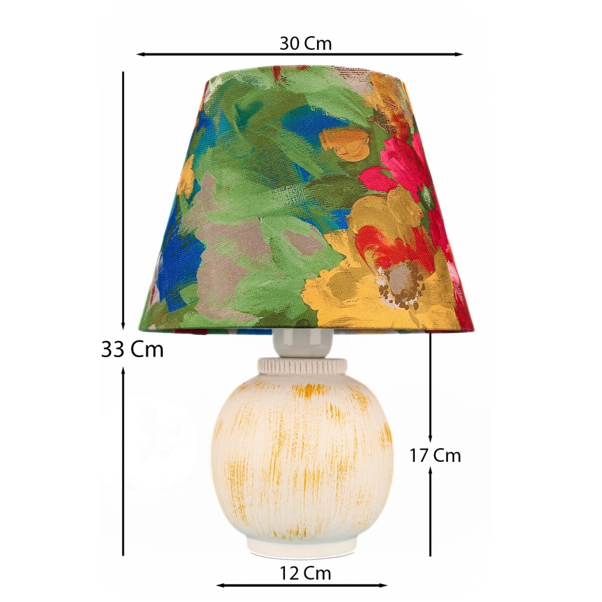 Bordslampa 1xE27/40W/230V vit/färgrik