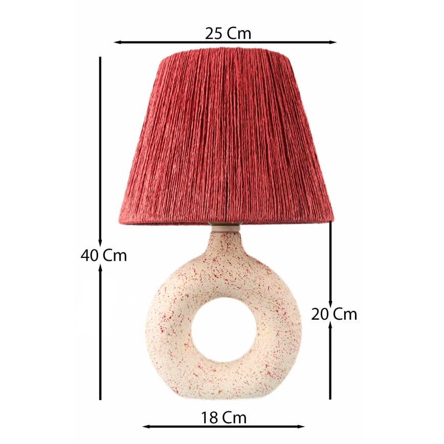 Bordslampa 1xE27/40W/230V vit/röd